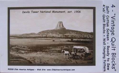 Devils Tower NHA I Devils Tower Vintage Quilt Blocks and Pattern Set