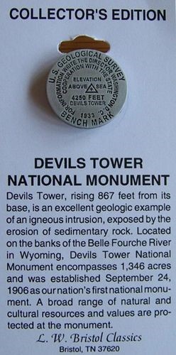 Devils Tower NHA I Devils Tower Benchmark Pin