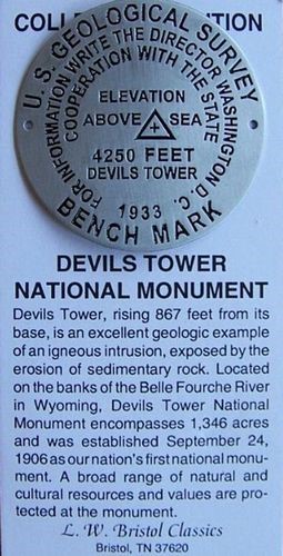 Devils Tower NHA I Devils Tower Benchmark Hiking Stick Medallion