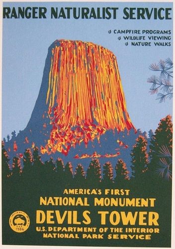 Devils Tower NHA I Devils Tower WPA Poster