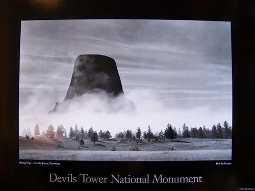 Devils Tower NHA I Devils Tower Bob Kolbrener Fog Poster