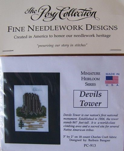 Devils Tower Miniature Cross Stitch