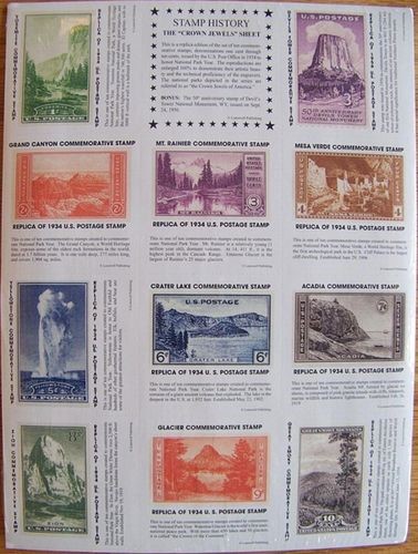 National Parks Stamp History "Crown Jewels" Set