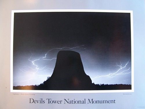 Devils Tower Bob Kolbrener Lightning Poster