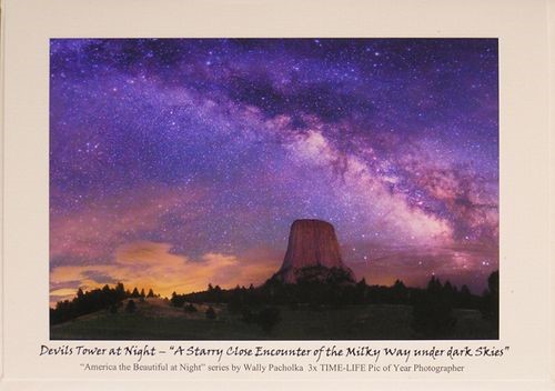Devils Tower by Moonlight: Milky Way Close Encounter Notecard