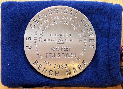 Devils Tower NHA I DT Survey Benchmark Replica Paperweight