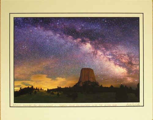 Devils Tower by Moonlight: Milky Way Close Encounter 11x14 1143