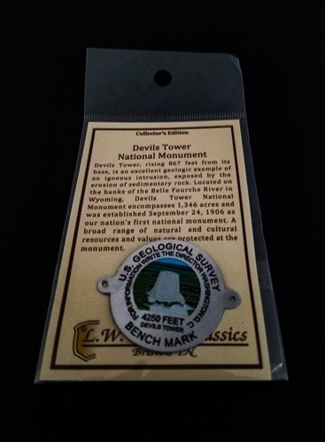 Devils Tower Benchmark Hiking Stick Medallion - Color