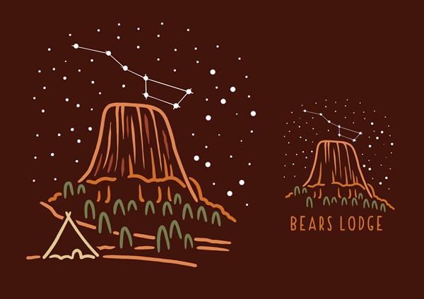 Bear Lodge Night Sky T-Shirt